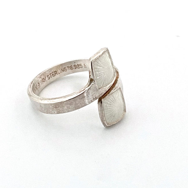 Aksel Holmsen silver & enamel ring ~ white