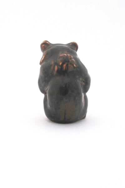 detail Royal Copenhagen Denmark vintage ceramic stoneware bear cub #4 by Knud Kyhn giggling
