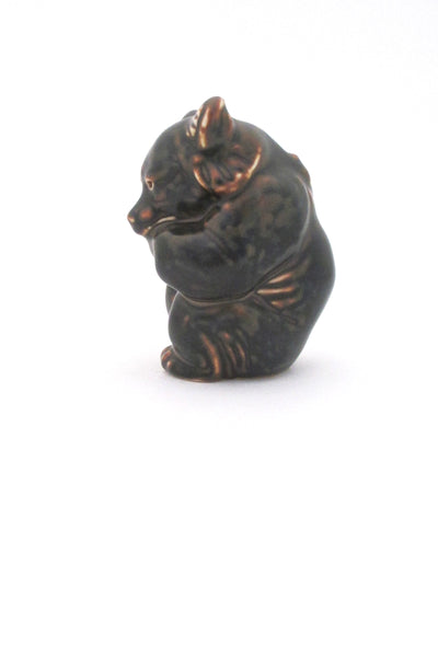 profile Royal Copenhagen Denmark vintage ceramic stoneware bear cub #4 by Knud Kyhn giggling