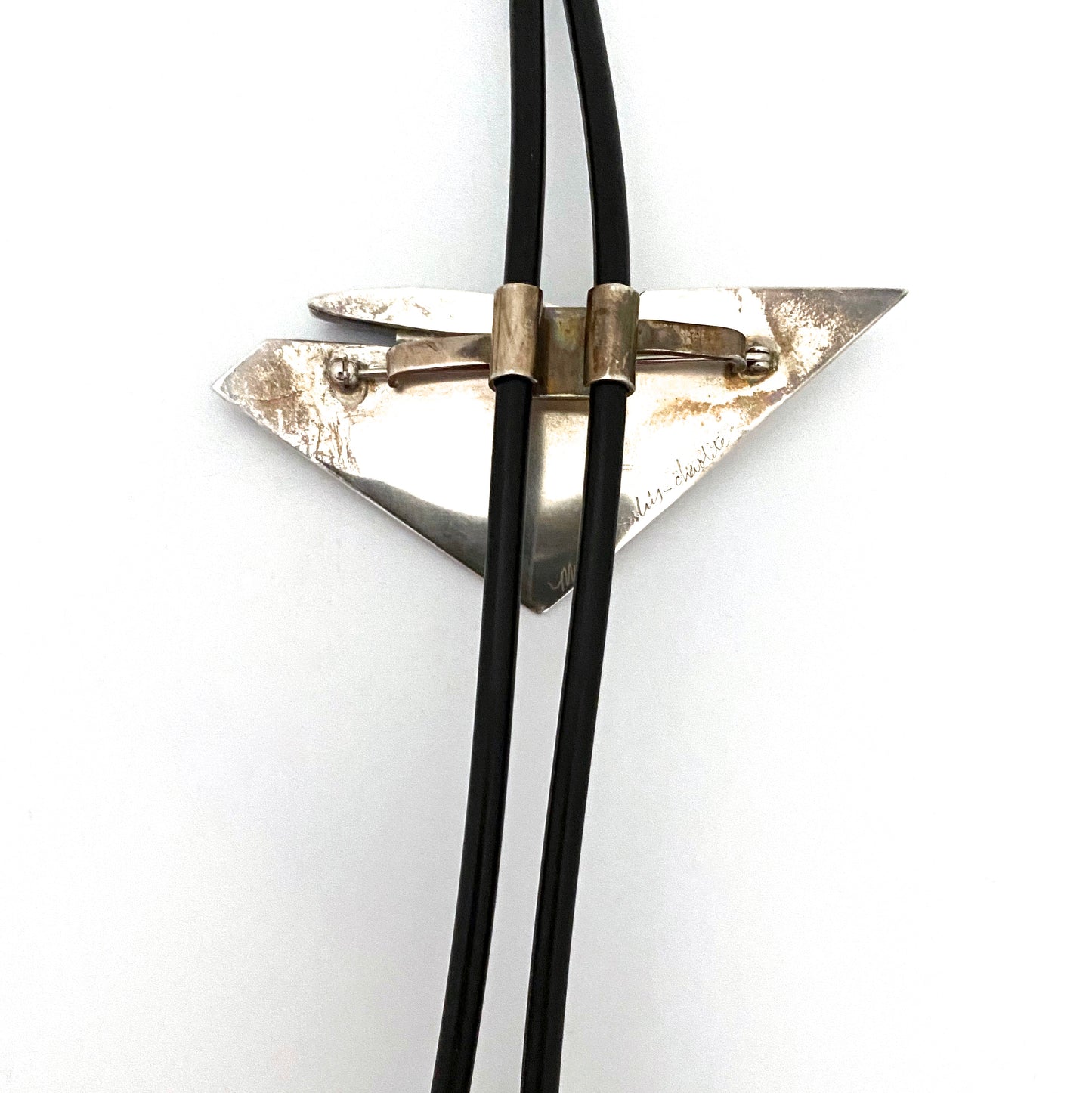 large postmodern brooch / bolo necklace ~ signed