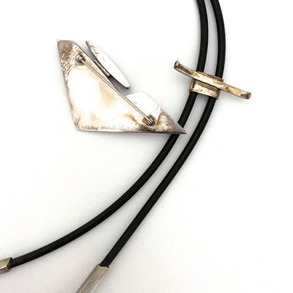 large postmodern brooch / bolo necklace ~ signed