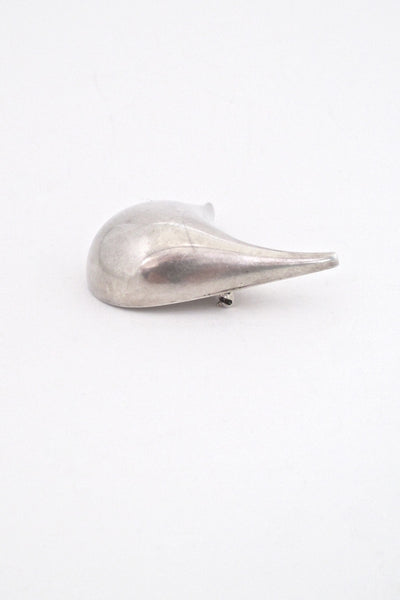 profile Georg Jensen Denmark vintage silver Scandinavian Modern brooch by Nanna Ditzel