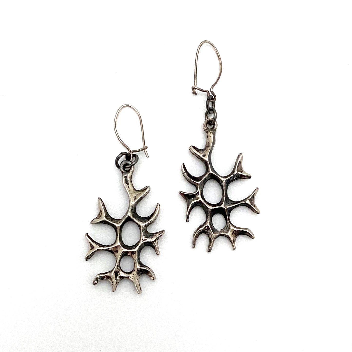 Robert Larin brutalist pewter drop earrings