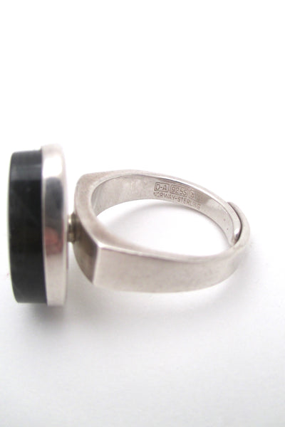 David Andersen heavy silver & spectrolite ring