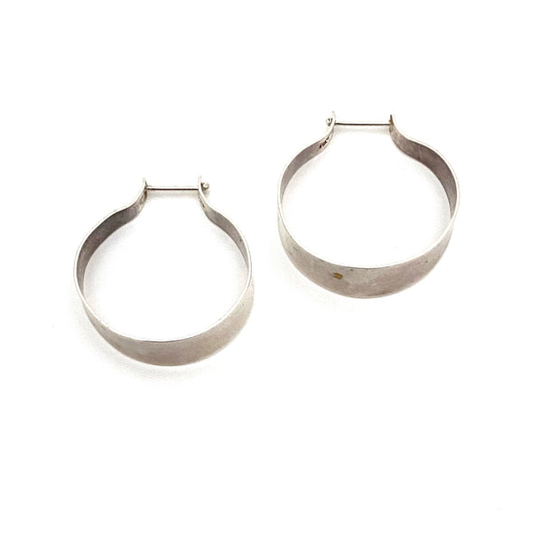 Alton tapered silver hoop earrings