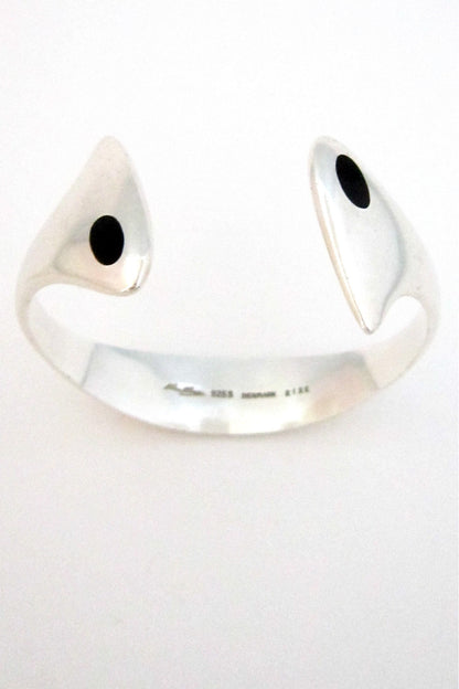 Hans Hansen Denmark vintage silver and enamel cuff bracelet