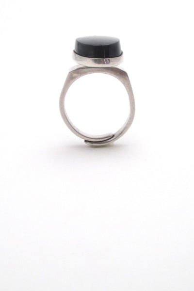 David Andersen heavy silver & spectrolite ring