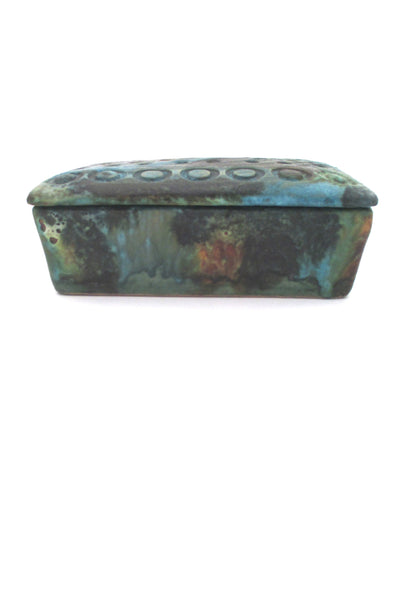 profile Bitossi Italy vintage ceramic Sea Garden lidded box by Alvino Bagni