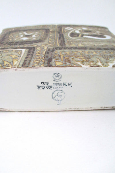 Royal Copenhagen rectangular Baca bird vase