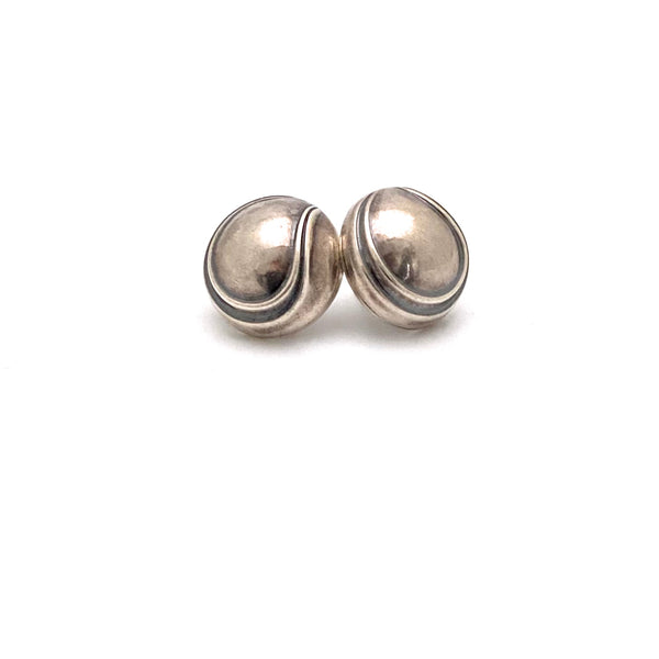 David-Andersen silver dome earrings for pierced ears