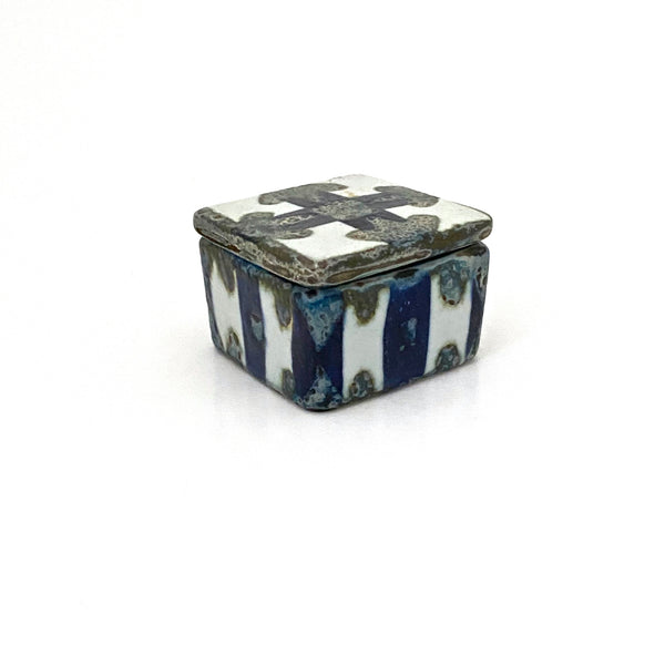 profile Royal Copenhagen Denmark vintage faience ceramic lidded Baca box by Nils Thorsson Danish Modern design