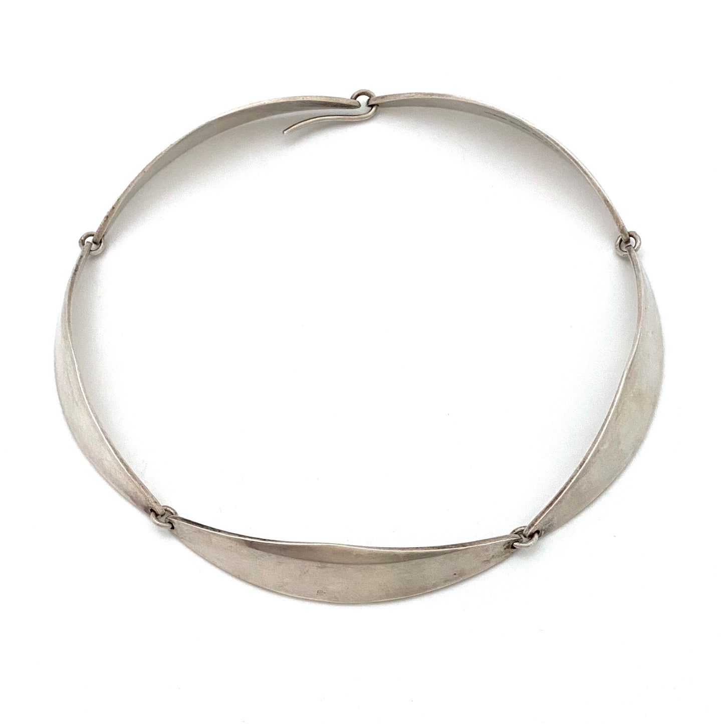 Bent Knudsen heavy silver link choker necklace #64