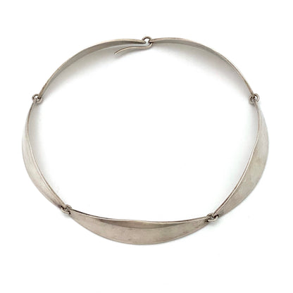 Bent Knudsen heavy silver link choker necklace #64