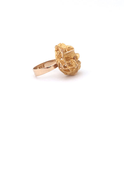 Lapponia 'large gold nugget' 14k gold ring ~ Bjorn Weckstrom