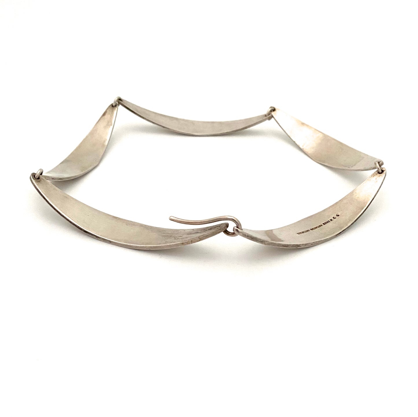 Bent Knudsen heavy silver link choker necklace #64