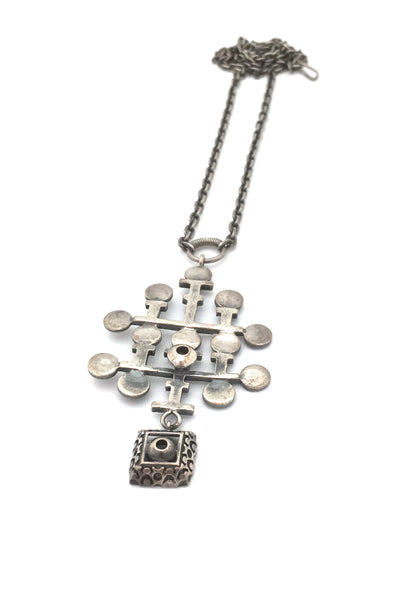 Pentti Sarpaneva large silver kinetic pendant necklace ~ 1970
