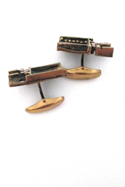 Jorma Laine Finland vintage modernist bronze cufflinks