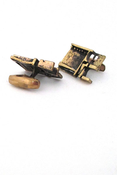 Jorma Laine Finland vintage modernist bronze cufflinks