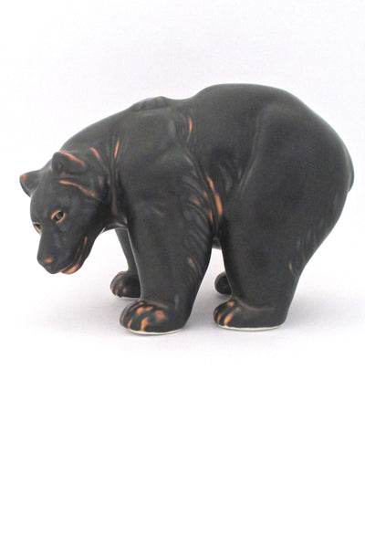 profile Royal Copenhagen Denmark vintage ceramic matte glazed stoneware large bear by Knud Kyhn rare