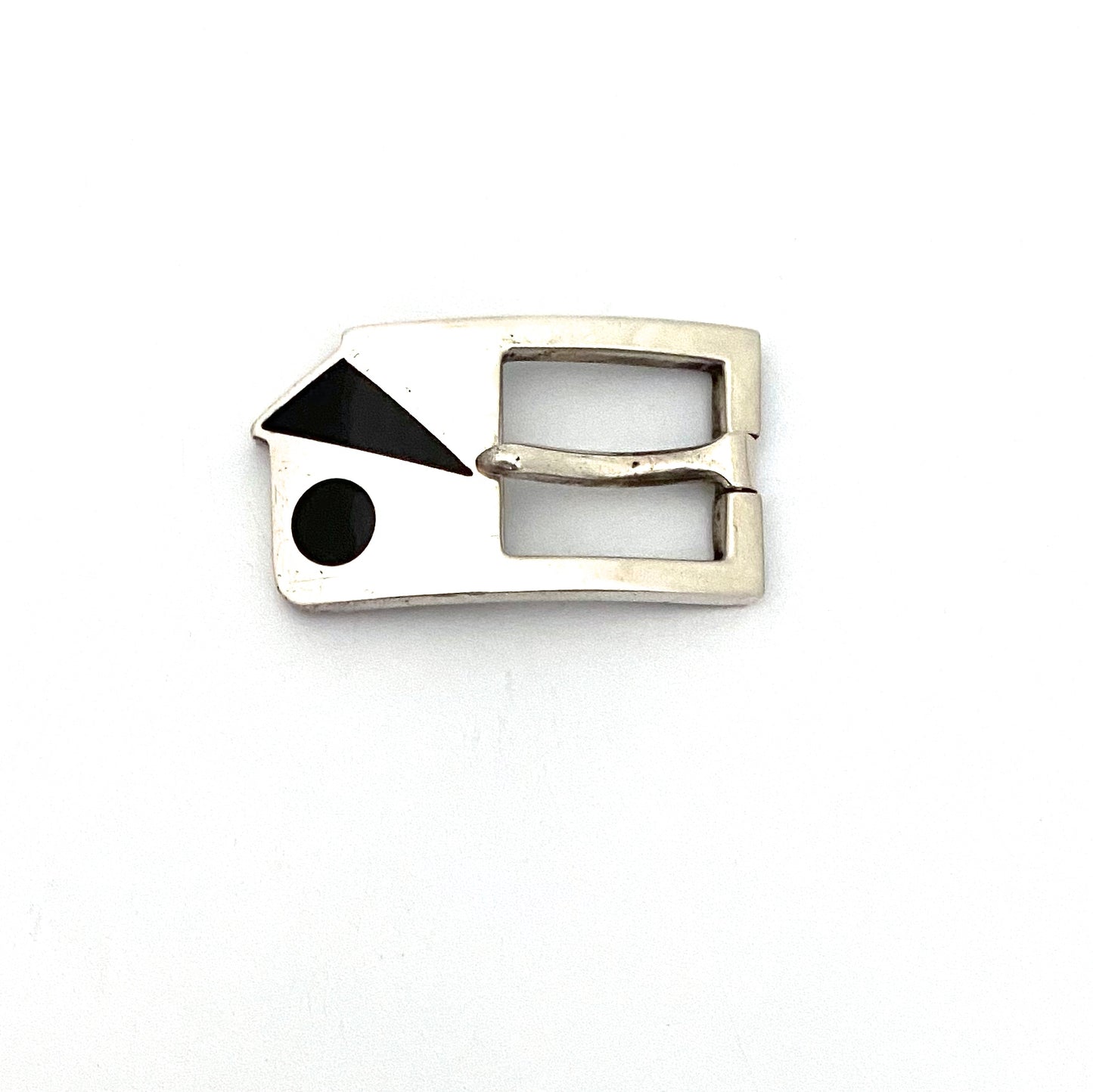 Antonio Pineda silver & black enamel buckle