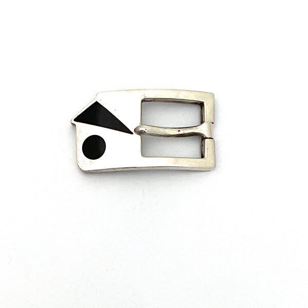 Antonio Pineda silver & black enamel buckle