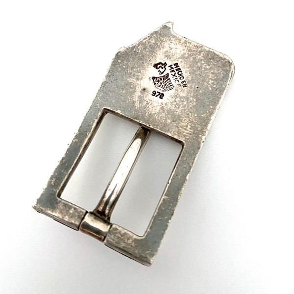 Antonio Pineda silver & black enamel buckle
