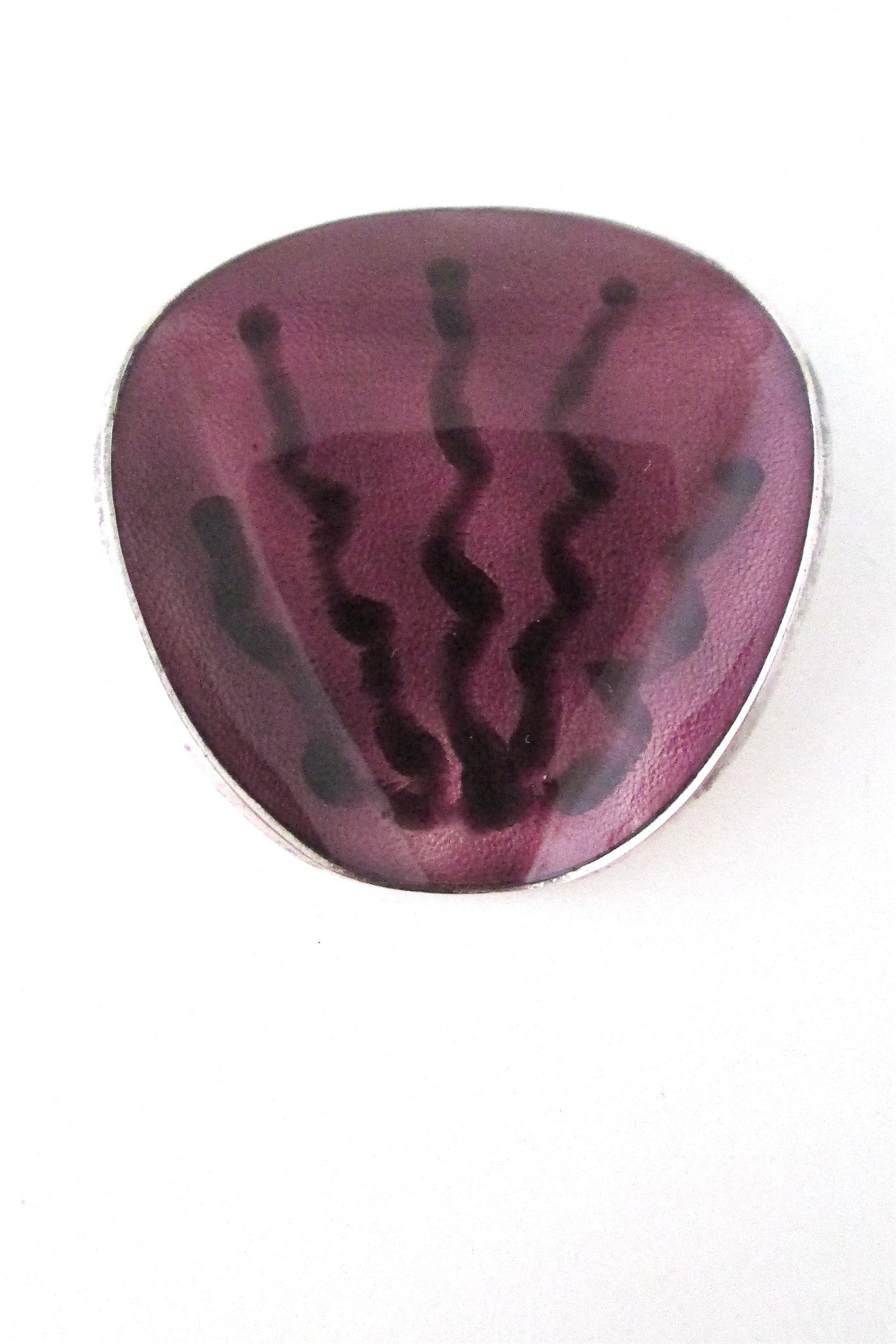 Einar Modahl Norway vintage silver and enamel purple brooch 