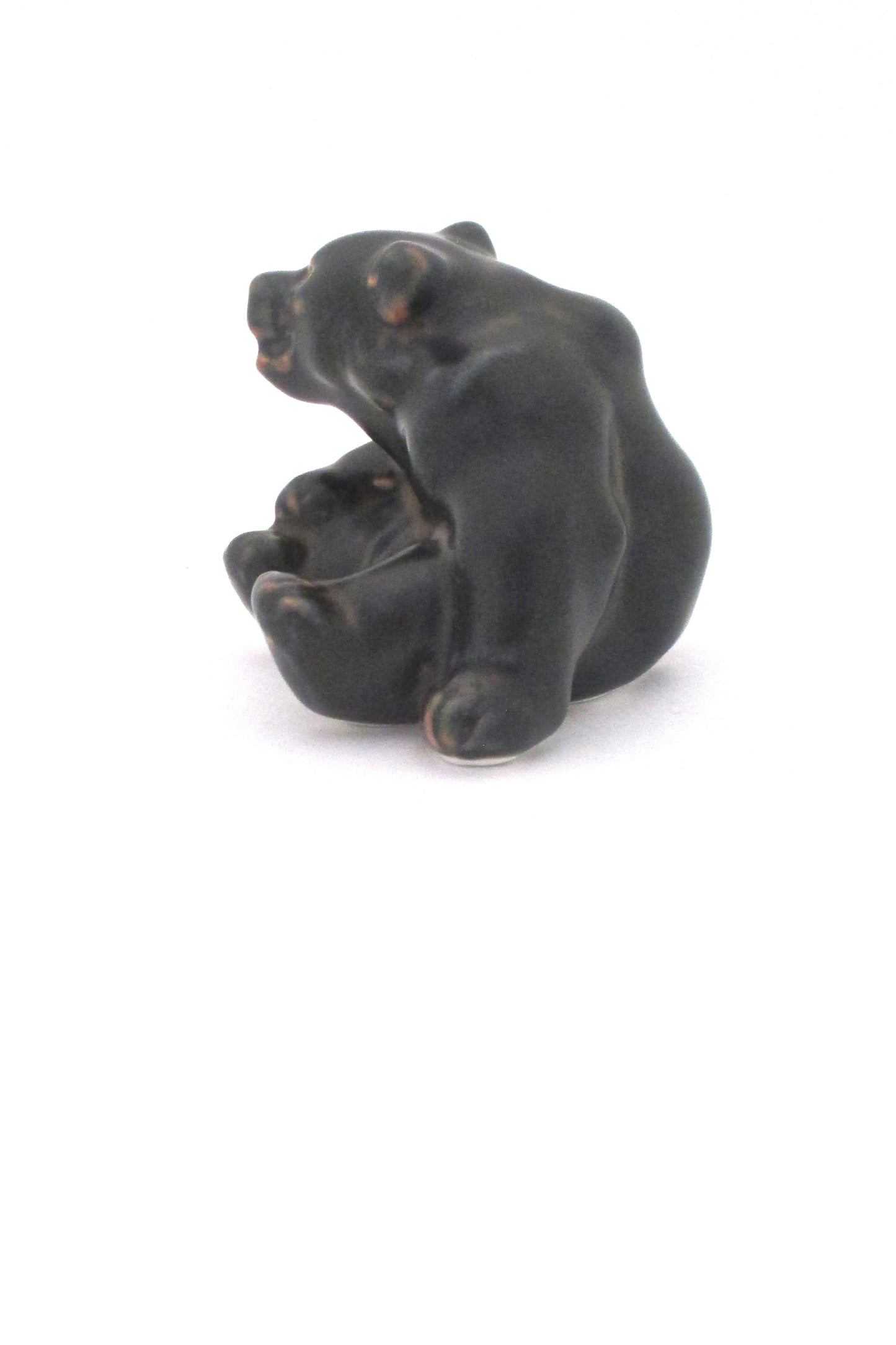 profile Royal Copenhagen Denmark vintage ceramic stoneware bear cub #2 by Knud Kyhn sitting