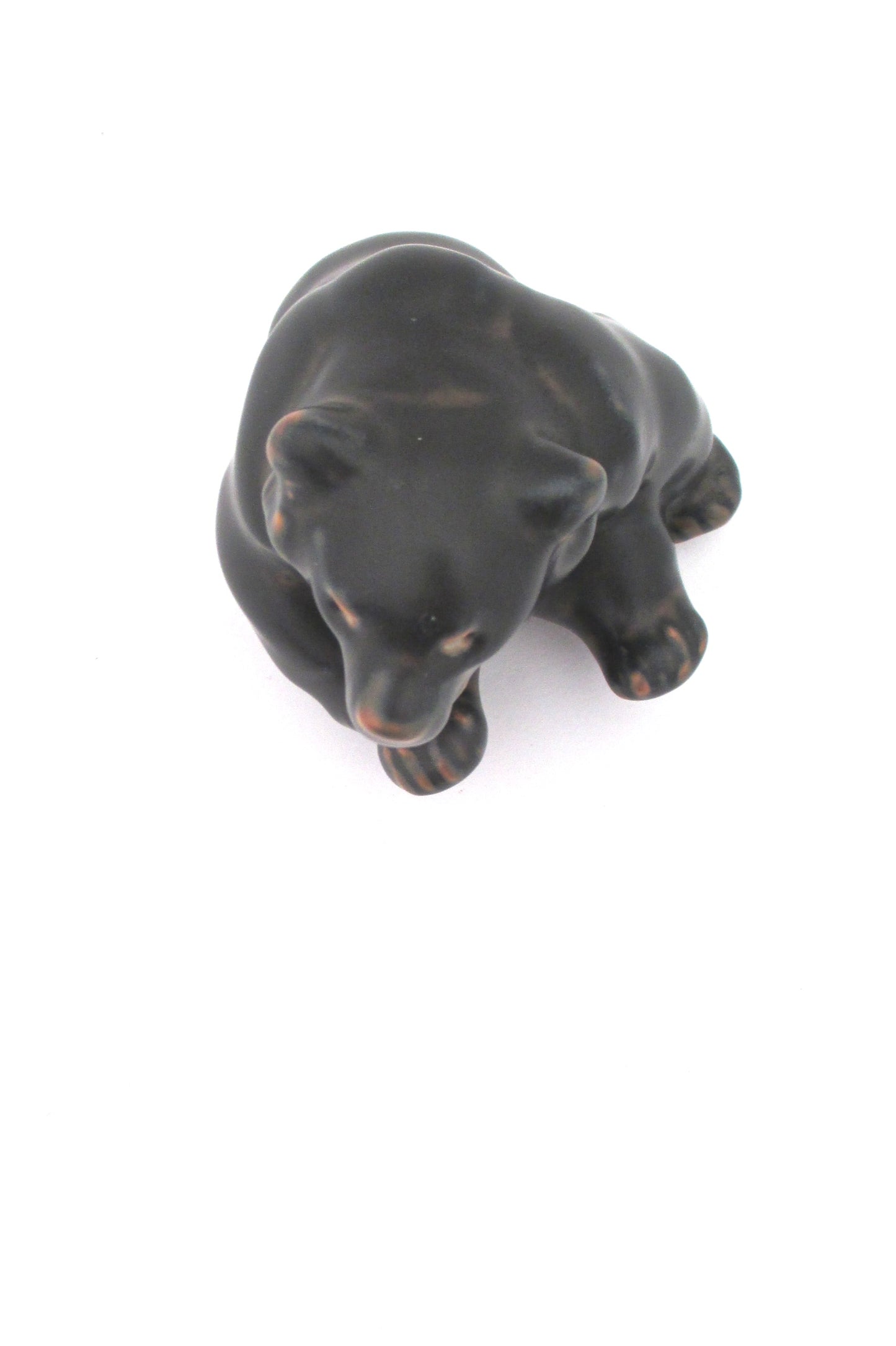 detail Royal Copenhagen Denmark vintage ceramic stoneware bear cub #2 by Knud Kyhn sitting