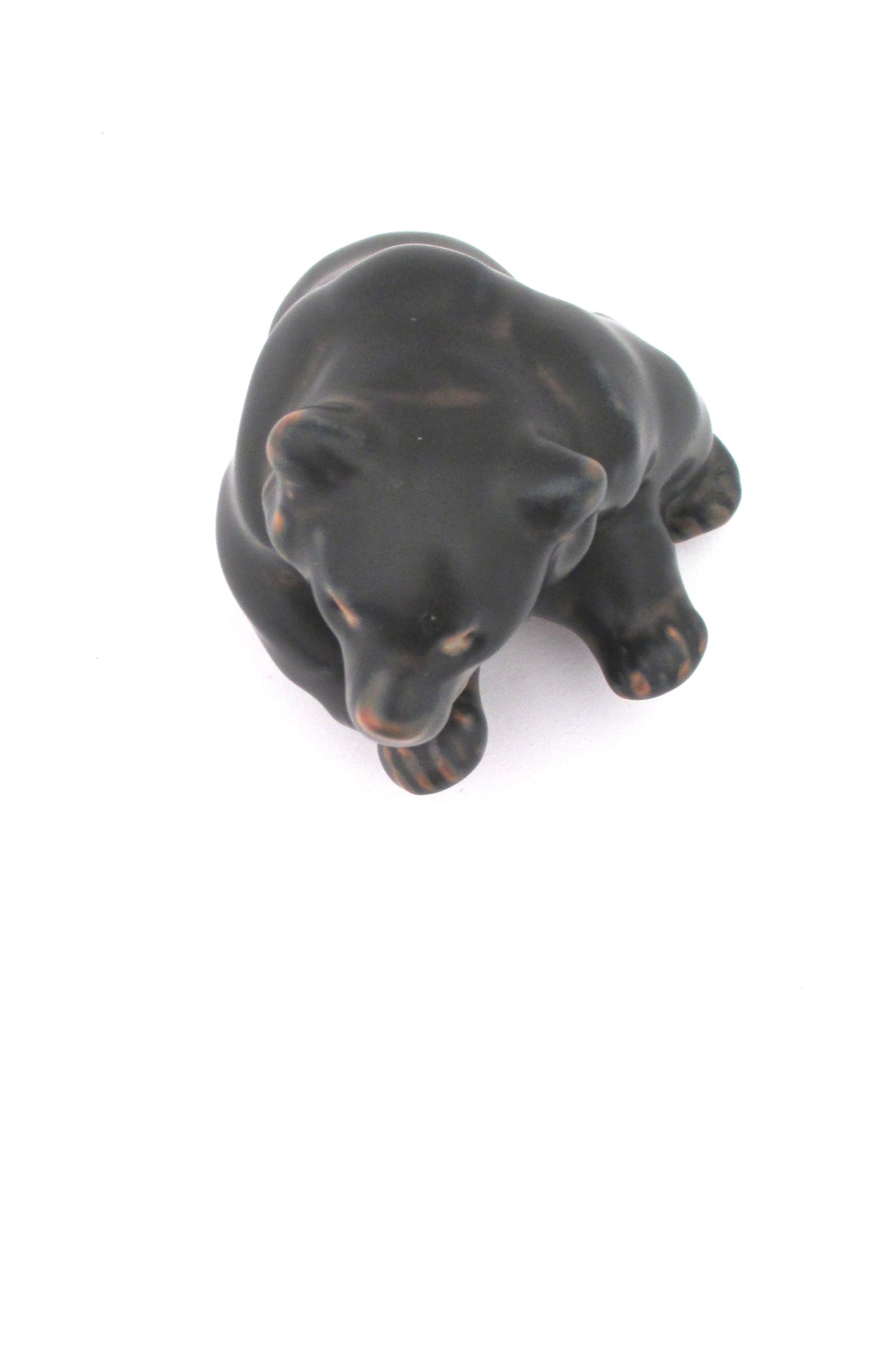 detail Royal Copenhagen Denmark vintage ceramic stoneware bear cub #2 by Knud Kyhn sitting