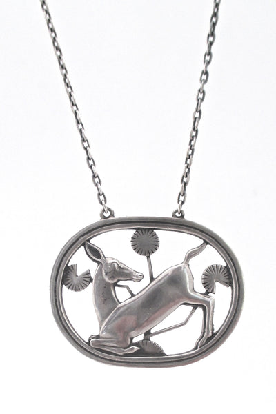 detail Georg Jensen Denmark vintage silver pendant necklace 95 by Arno Malinowski 