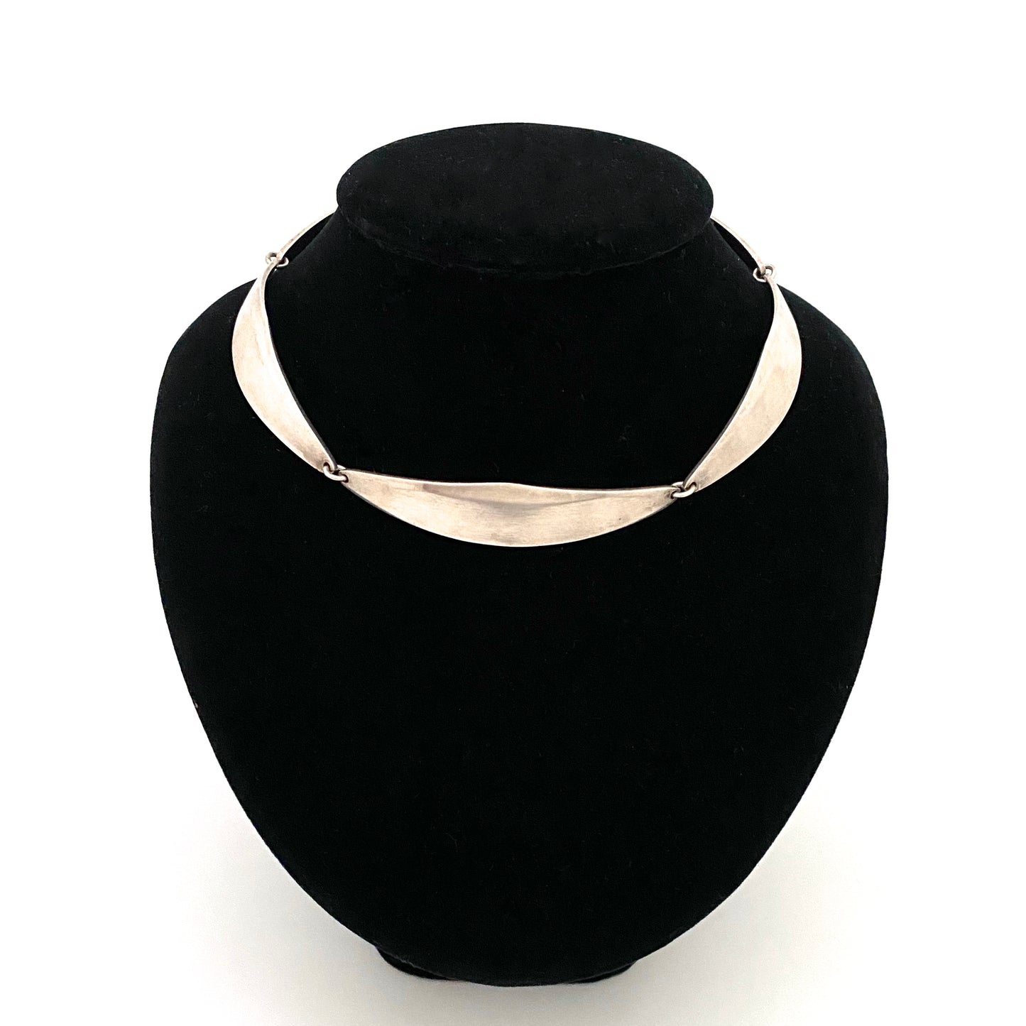 Bent Knudsen heavy silver link choker necklace #64