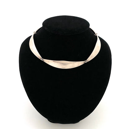 Bent Knudsen heavy silver link choker necklace #64