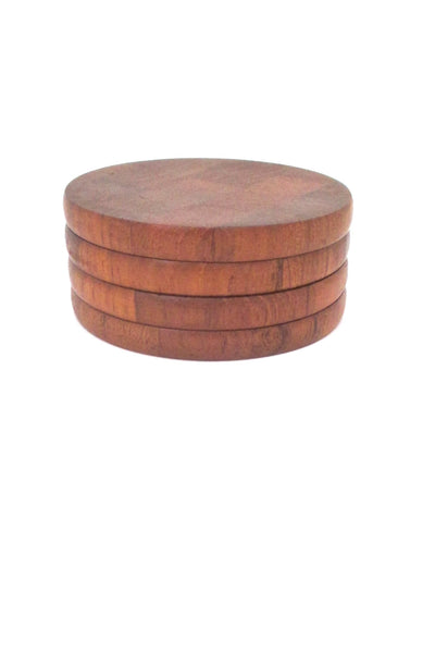 profile Jens Quistgaard Denmark vintage mid century teak coasters set of 4