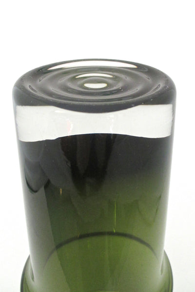 Riihimaki green cased glass vase by Tamara Aladin