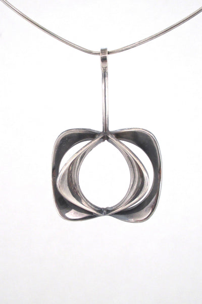 detail Alton Sweden vintage silver pendant and neck ring 1974 design Theresia Hvorslev