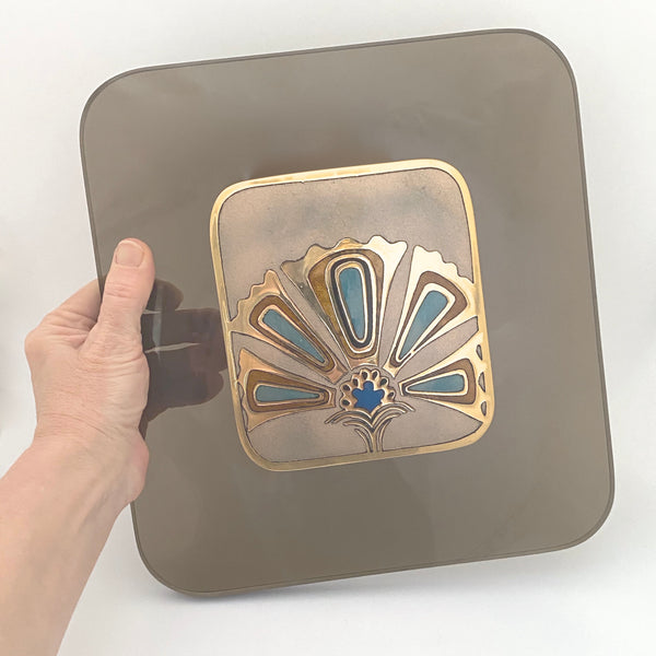 scale de Passille Sylvestre Canada vintage enamel acrylic wall plaque Modernist design