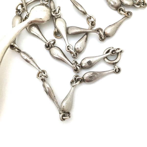 Georg Jensen large pendant necklace on matching chain