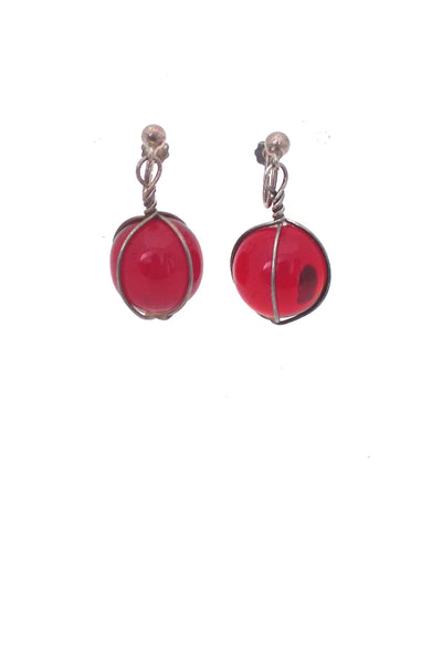 Bent Knudsen glass sphere earrings - blue