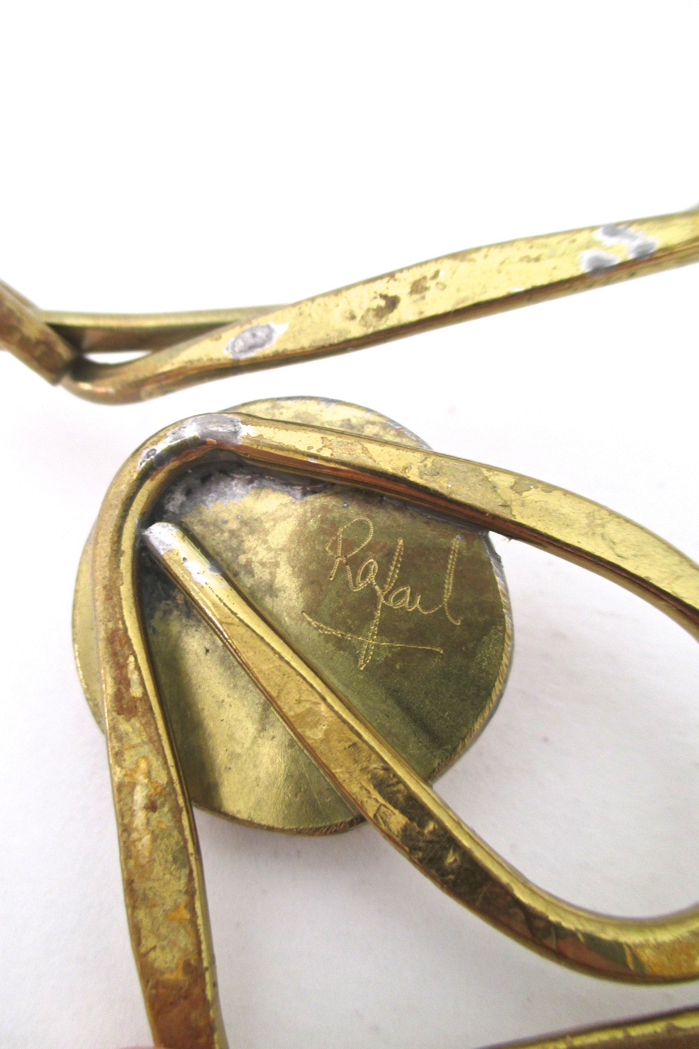 Rafael Canada brass choker with deep clear blue cabochon