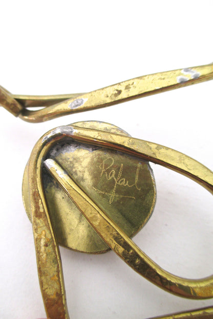 Rafael Canada brass choker with deep clear blue cabochon