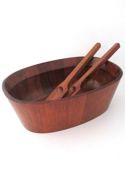 Dansk Denmark staved teak large oblong bowl by Quistgaard early mark