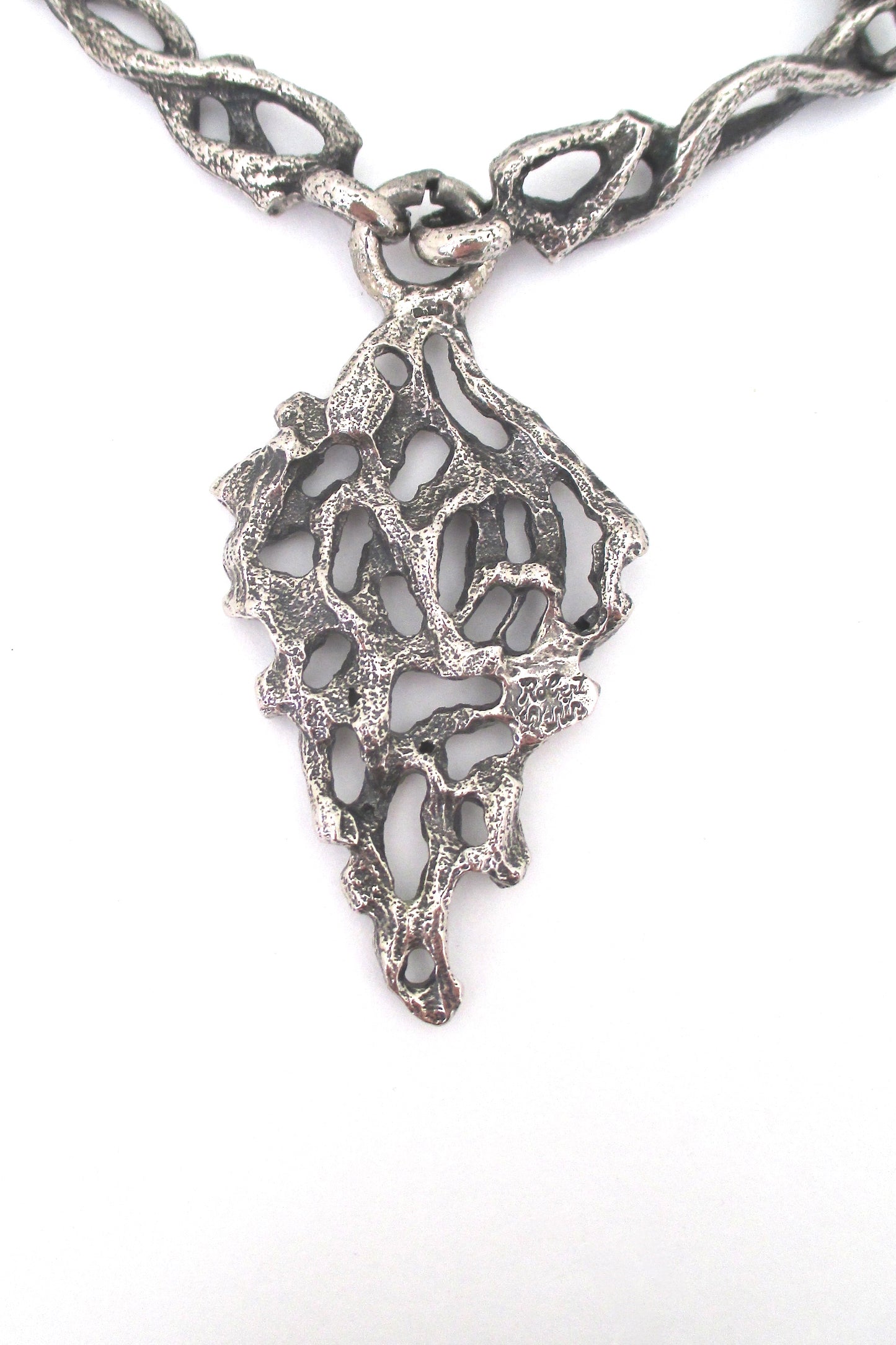 Robert Larin brutalist pewter neck piece