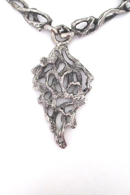 Robert Larin brutalist pewter neck piece