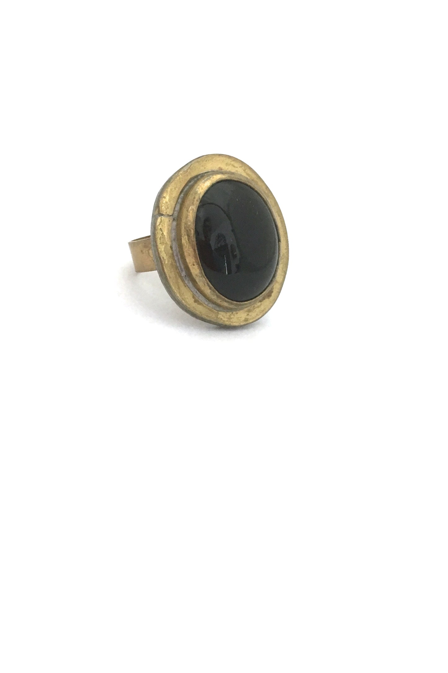 Rafael Canada brass & black oval ring
