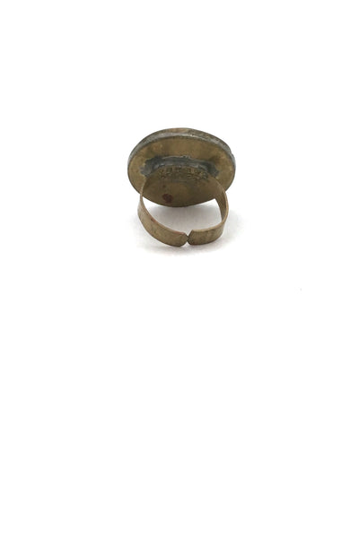 Rafael Canada brass & black oval ring