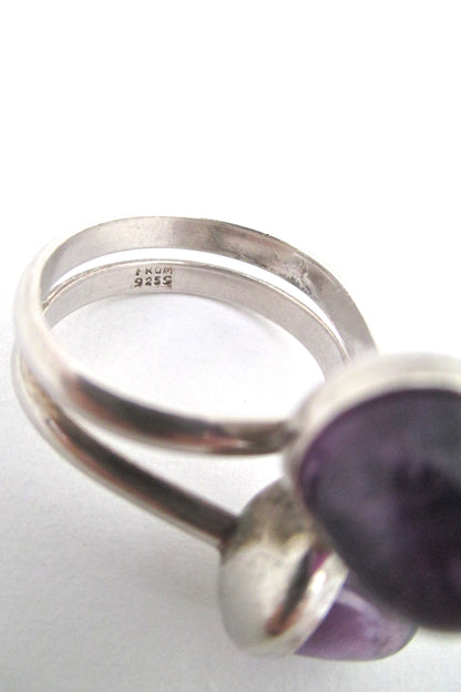 Niels From double bullet cabochon amethyst ring