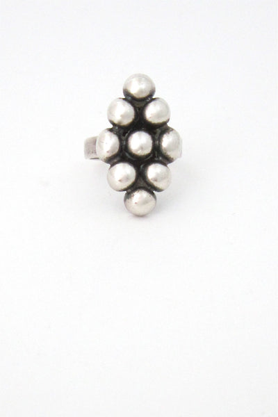Erik Granit Finland sterling silver modernist spheres diamond ring