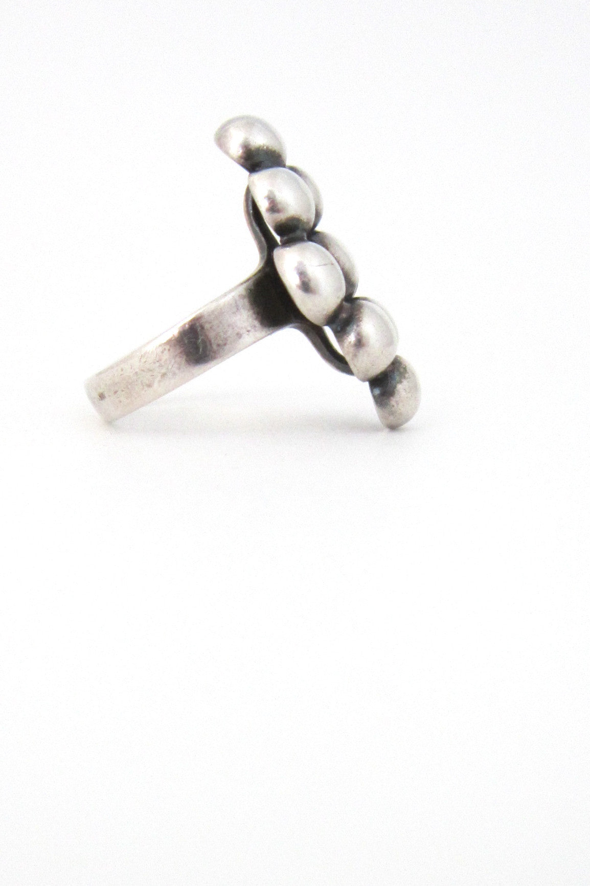 Erik Granit Finland sterling silver modernist spheres diamond ring