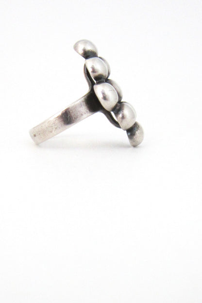 Erik Granit Finland sterling silver modernist spheres diamond ring